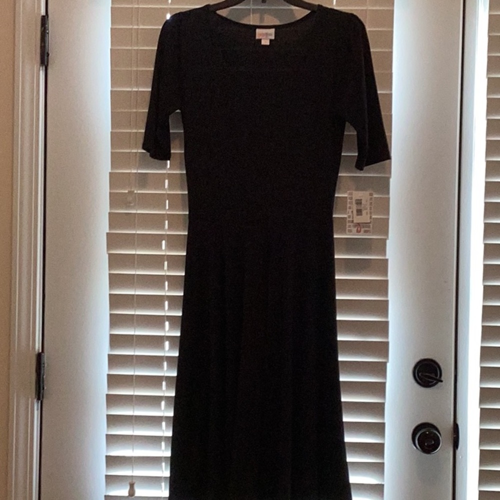 LuLaRoe Black Fit and Flare Dress Short Sleeve